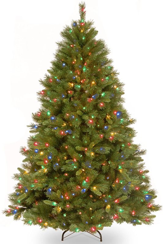 Photo 1 of National Tree Company lit Artificial Christmas Tree | Includes Pre-Strung Multi-Color Lights and Stand | Winchester Pine-7.5 ft, Green