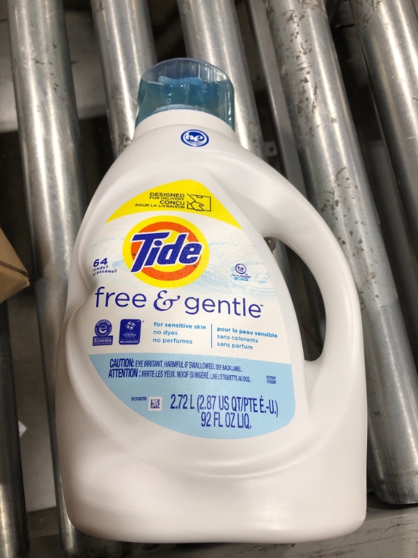 Photo 2 of Tide Free & Gentle Liquid Laundry Detergent, 64 Loads 92 fl. oz.