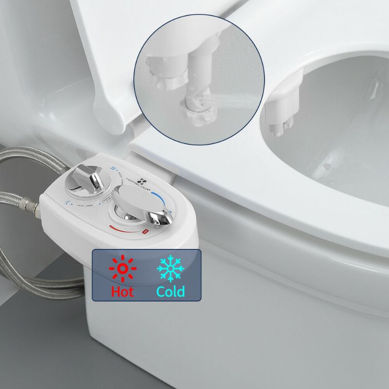 Photo 1 of Bidet Fresh Water Spray Kit Toilet Seat Attachment Non-Electric Hot Cold Nozzle
