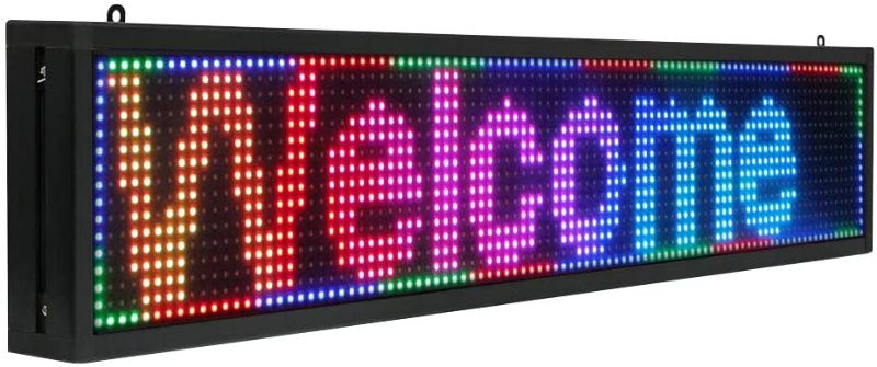 Photo 1 of utdoor Open Sign Led Led Light up Sign 40 x 8 inch 7-Color P10 Scrolling Message Display Programmable by PC& Phone & USB for Business Store Advertising Board