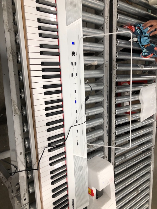 Photo 4 of Alesis Recital White | All White 88-Key Digital Piano / Keyboard with Full-Size Semi-Weighted Keys, Power Supply, Built-in Speakers and 5 Premium