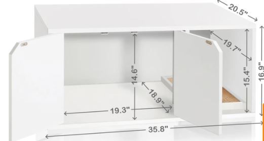 Photo 2 of Cat Litter Box Enclosure, White