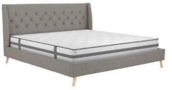 Photo 1 of BOX 2 OF 2 Novogratz
Her Majesty Gray Linen King Bed Frame 