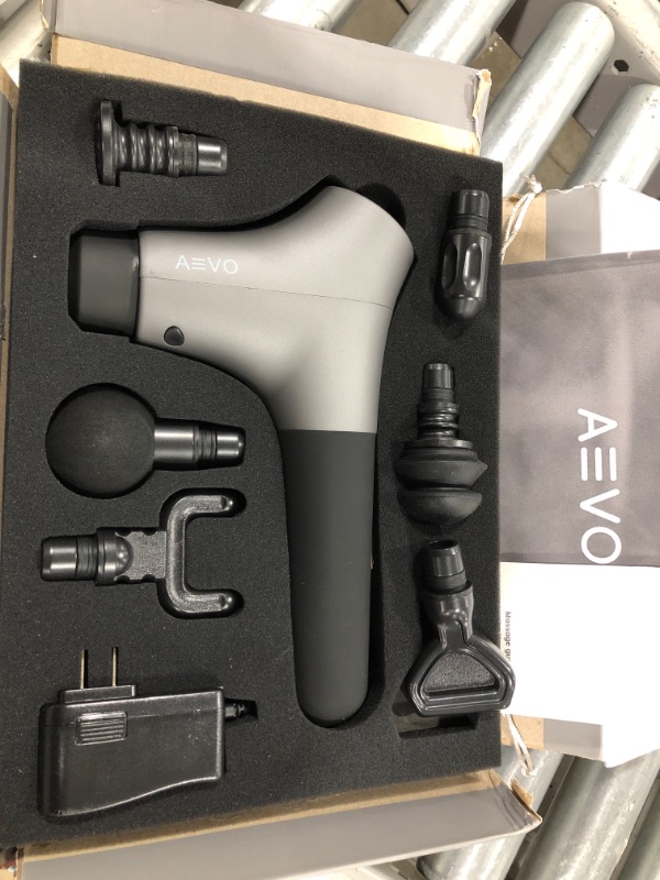 Photo 2 of AEVO Muscle Massage Gun [Deep Tissue Relief] [Ultra-Quiet] [Portable Handheld Fascia Massage Gun] [Max 3200 RPM] [6 Massage Heads] - Silver
