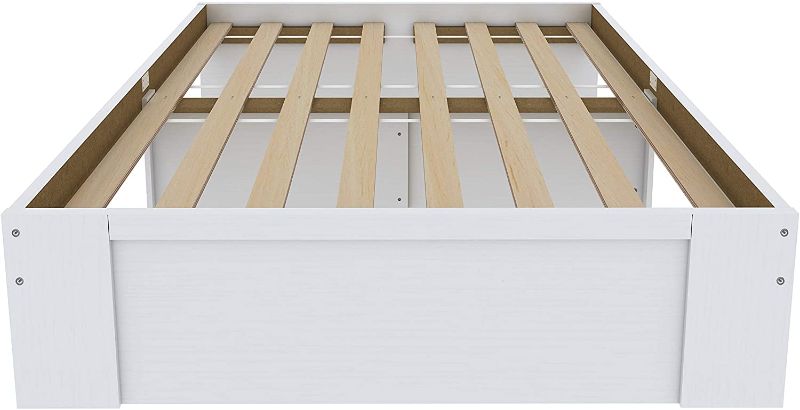 Photo 1 of Amazon Basics Platform Bed with Under-Bed Storage Space - Full, White
