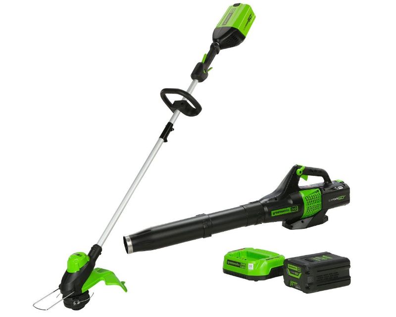 Photo 1 of PRO 60V 13" CORDLESS STRING TRIMMER & LEAF BLOWER COMBO W/ 4.0 AH BATTERY