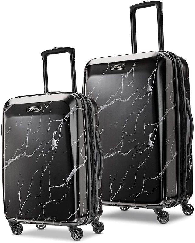 Photo 1 of \American Tourister Moonlight Hardside Expandable Luggage with Spinner Wheels, Black Marble, 2-Piece Set (21/24)
