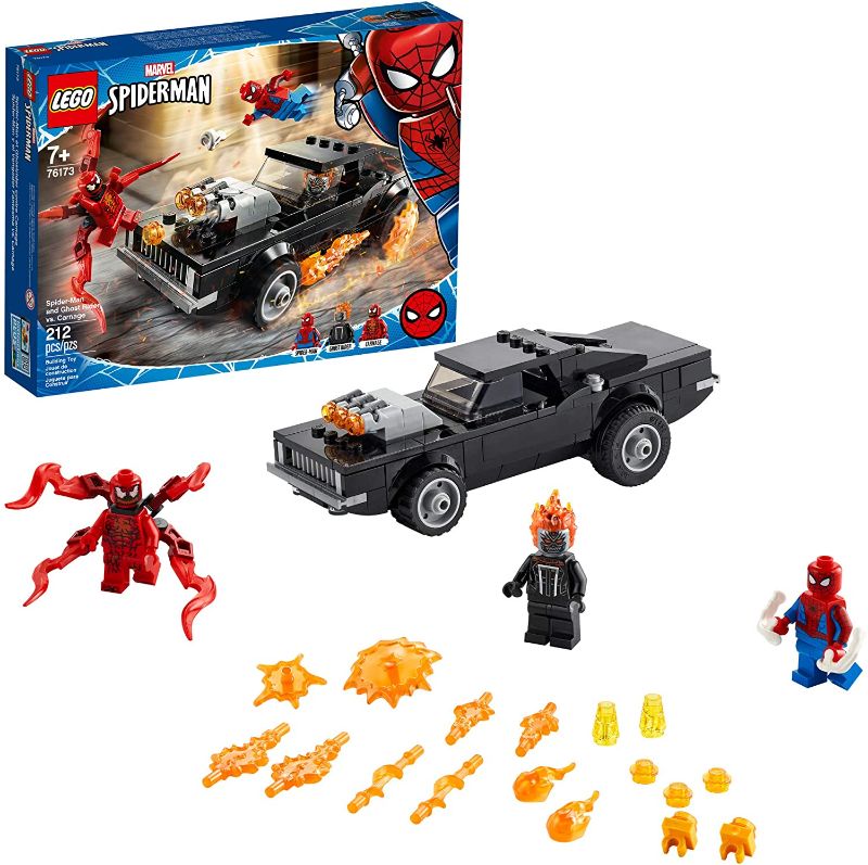 Photo 1 of LEGO Marvel Spider-Man: Spider-Man and Ghost Rider vs. Carnage 76173 Collectible Building Toy for Kids, New 2021 (212 Pieces)

