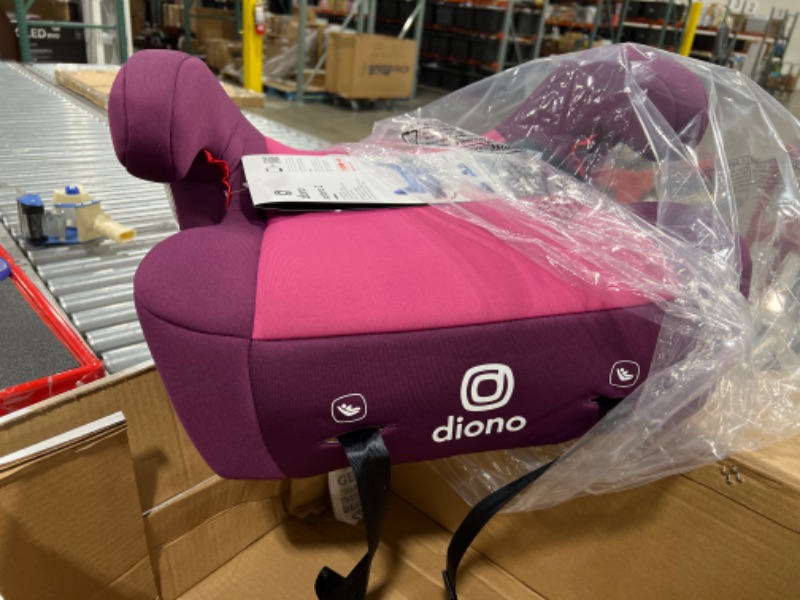 Photo 2 of Diono Solana 2 Latch, XL Lightweight Backless Belt-Positioning Booster Car Seat, 8 Years One Booster, Pink
