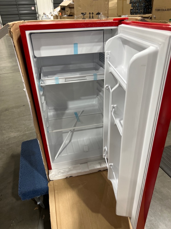 Photo 1 of Frigidaire Retro Bar Fridge Refrigerator with Side Bottle Opener, 3.2 cu. ft, Red
