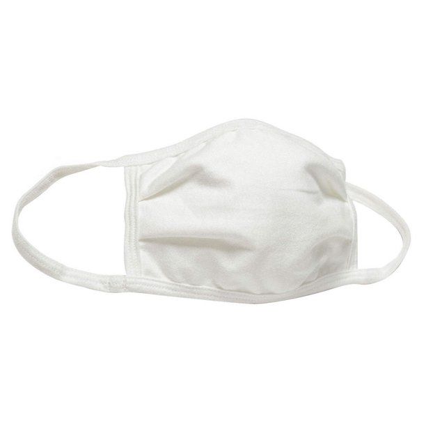 Photo 1 of 5 COUNT Hanes Reusable PPE White Face mask, Washable soft 3-ply 100% Cotton 3 PACK 