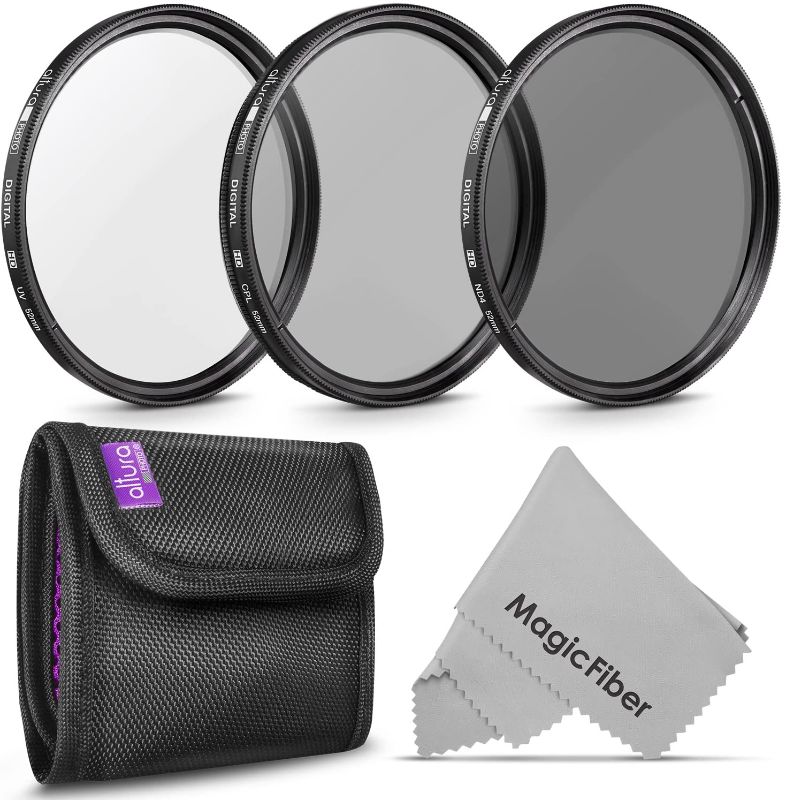 Photo 1 of 52MM Lens Filter Kit by Altura Photo, Includes 52MM ND Filter, 52MM CPL Filter, 52MM UV Filter, (UV, Polarizer Filter, Neutral Density ND4) for Camera Lens w 52MM Filter + Lens Filter Case
