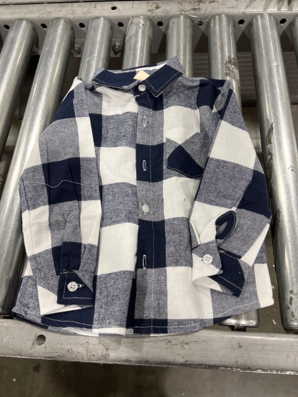 Photo 1 of Navy Blue/White Plaid KIds Long Sleeve 24months. 