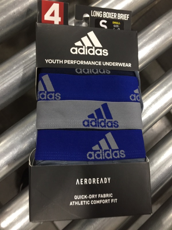Photo 1 of adidas Kid's-Boys' Performance Long Boxer Briefs Underwear (4-Pack) SIZE S
