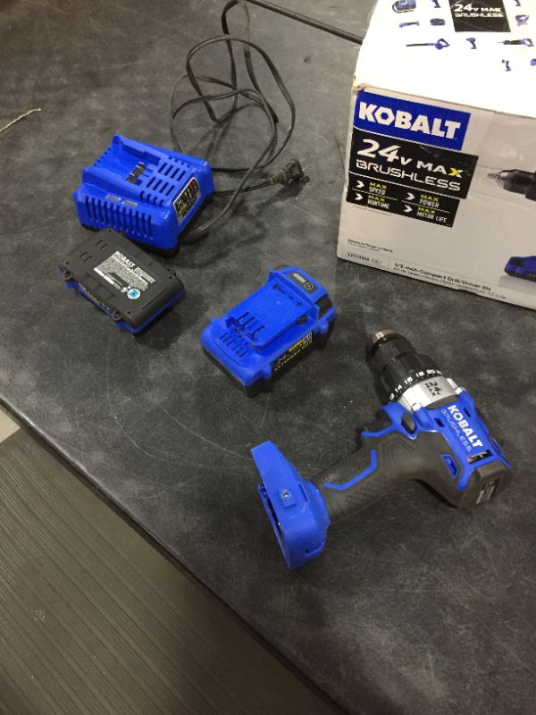 Photo 2 of Kobalt 24-volt Max 1/2-in Brushless Cordless Drill (1-Battery Included and Charger Included) Parts Only