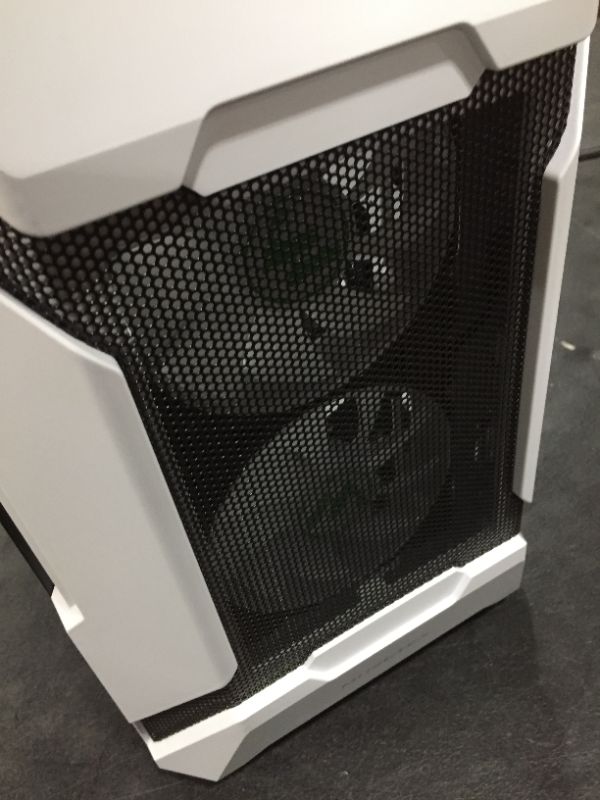 Photo 3 of MUSETEX Mesh MATX (Micro-ATX) Mid Tower Case with 5 PCS × ARGB Fans Pre-Installed and 2 PCS × USB 3.0 Ports, Magnetic Design Opening Tempered Glass Panel Gaming PC Case (White, MK7-WN5)