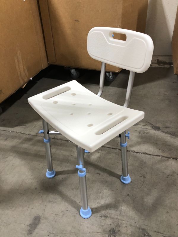 Photo 1 of Bathtub Adjustable Shower Chair Seat Bench with Removable Back