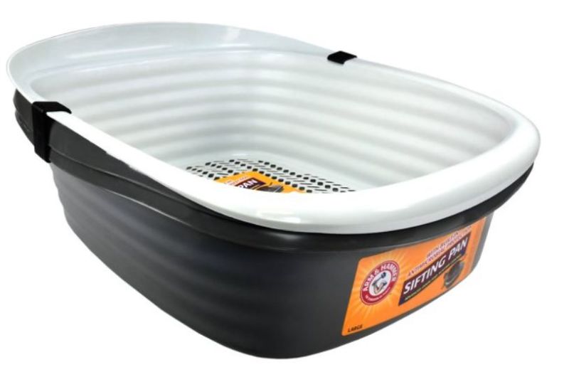 Photo 1 of Arm & Hammer Light Gray Sifting Cat Litter Box, Large, 15.21" W x 18" L