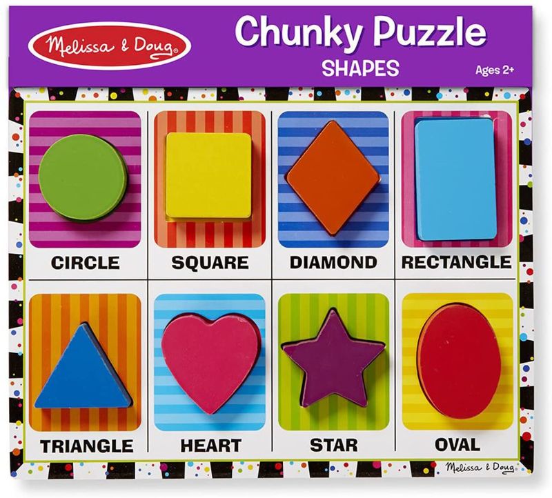 Photo 1 of Melissa & Doug Shapes Wooden Chunky Puzzle (8 pcs)