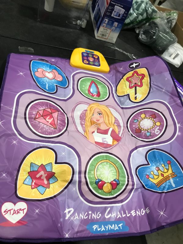 Photo 1 of BGISI Dance Mat - Electronic Dance Pad Gifts Toys for Girls - 5 Game Modes Musical Dancing Play Light Up Mats - Christmas Birthday Gifts for 3-5 6-8 10+ Years Old Girls