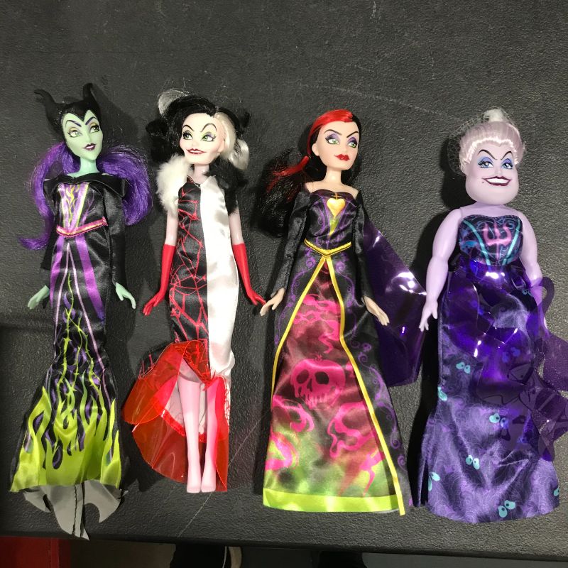 Photo 2 of Disney Villains Black and Brights Collection, Fashion Doll 4 Pack, Disney Villains Toy for Kids 5 Years Old and Up (Amazon Exclusive)