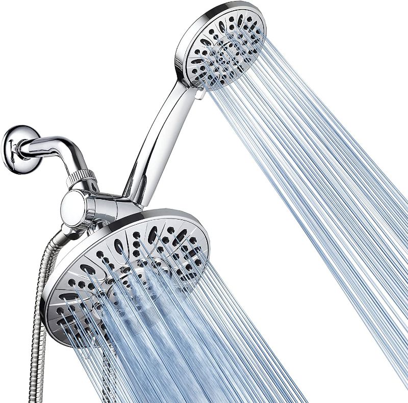 Photo 1 of AquaDance 7" Premium High Pressure 3-Way Rainfall Combo for The Best of Both Worlds - Enjoy Luxurious Rain Showerhead and 6-Setting Hand Held Shower Separately or Together - Chrome Finish - 3328