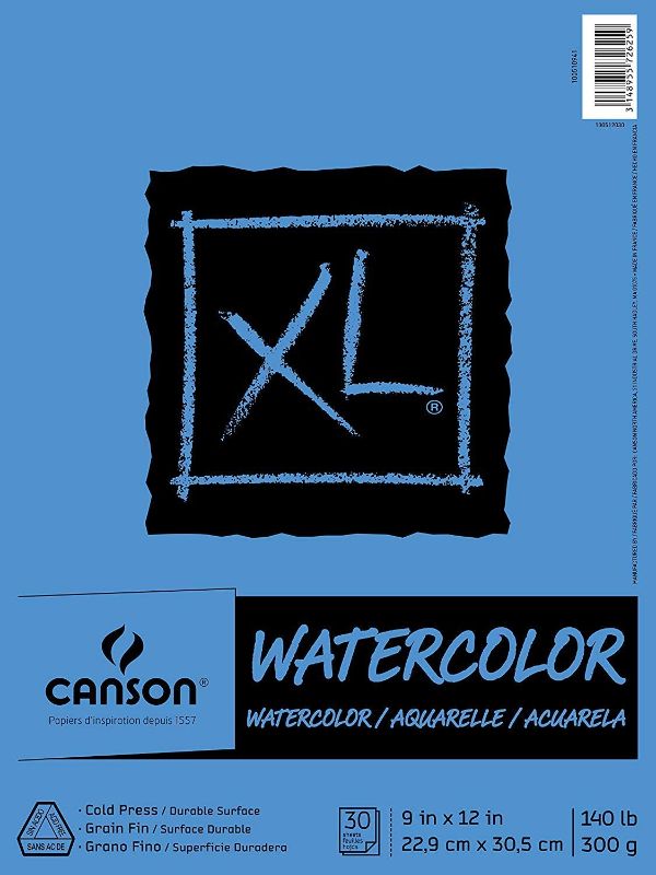 Photo 1 of Canson Watercolor Paper Pad, 30-Sheet, 9-Inch by 12-Inch, X-Large