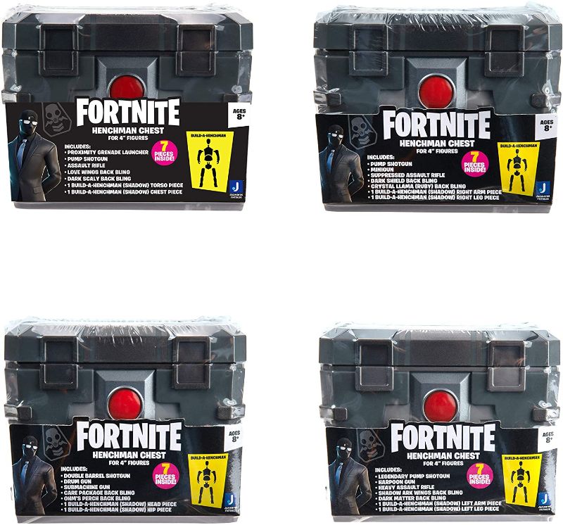 Photo 1 of Fortnite Henchman Chest Collectible Accessory Set - Plus Weapons and Accessories, All 4 Shadow Styles