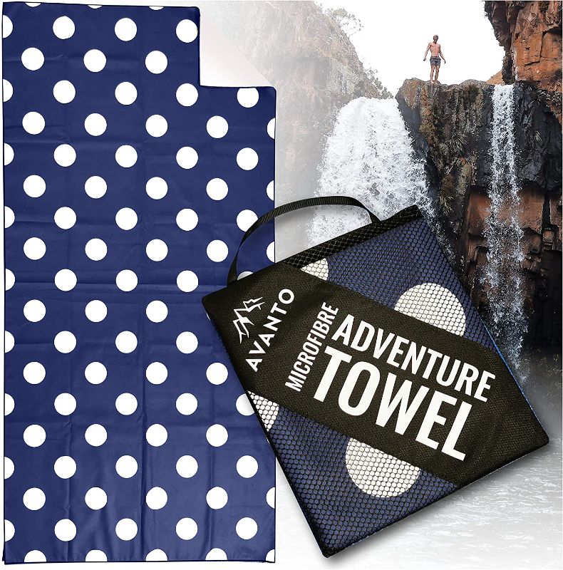 Photo 1 of AVANTO Backpacking Towel, Compact Microfiber Travel Towel, Fast Drying, Super Absorbent Swim Towel, Sand Free, for Kayaking, Hiking, Beach, Yoga, Workout, Camping, Gym, Swimming, Motorcycle