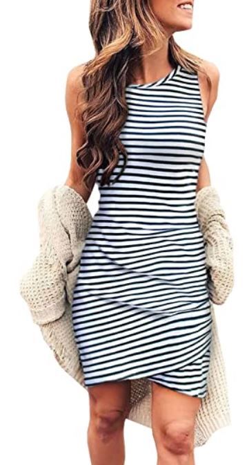 Photo 1 of BTFBM Women Casual Crew Neck Ruched Sleeveless Tank Bodycon 2021 Shirt Short Mini Dresses size: MEDIUM