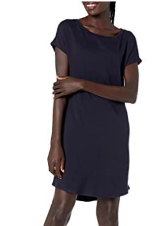 Photo 1 of Amazon Brand - Daily Ritual Women's Supersoft Terry Dolman-Sleeve Boat-Neck Dress size: large