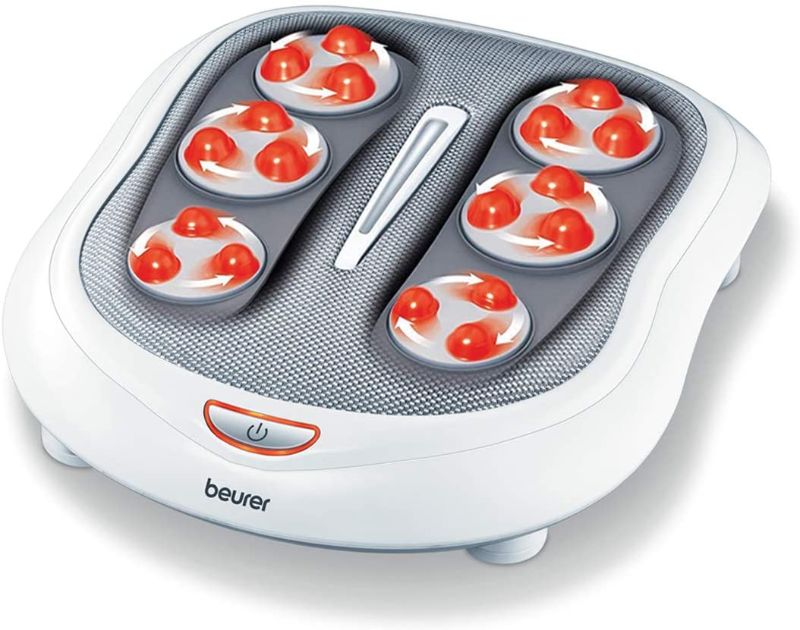 Photo 1 of Beurer Shiatsu Foot Massager with Heat, Shiatsu Heated Electric Kneading Foot Massager Machine for Plantar Fasciitis, Built-in Heat Function with 18 Shiatsu Massage Heads and 2 Massage Levels, FM60