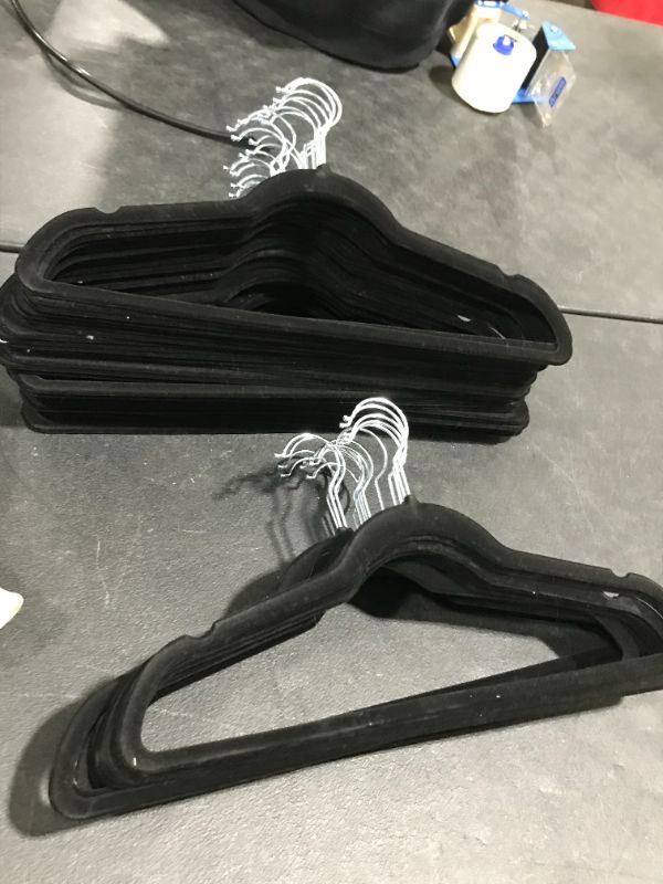 Photo 2 of  Velvet Hangers - Pack of 45 - Durable & Slim - Non Slip Hangers for Coat Hangers - Pant Hangers - Black