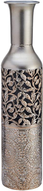 Photo 1 of Elements Filigree Embossed Metal Table Centerpiece Home Dried Flower and Artificial Floral Arrangements, Living Room, Bedroom Décor, Decorative Vase, 20-Inch, Multicolor
