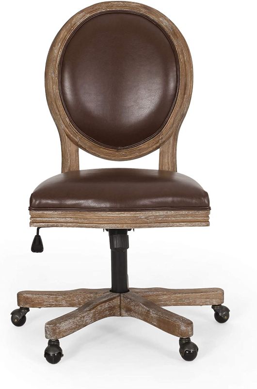Photo 1 of Christopher Knight Home Pishkin Office Chair, Dark Brown + Natural
