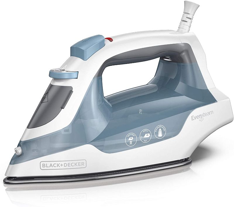 Photo 1 of BLACK+DECKER Easy Compact Iron with Spray Mist and Steam Burst Buttons, Blue