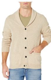 Photo 1 of Amazon Brand - Goodthreads Men's 100% Lambswool Long-Sleeve Shawl Collar Cardigan Sweater, Medium