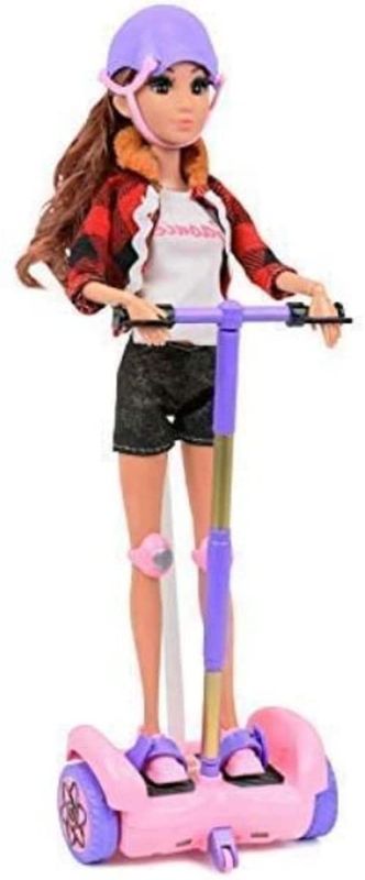 Photo 1 of Click N' Play Scooter for 12" Dolls, Remote Control Hoverboard, Pink and Purple, Gifts for Girls Ages 3+