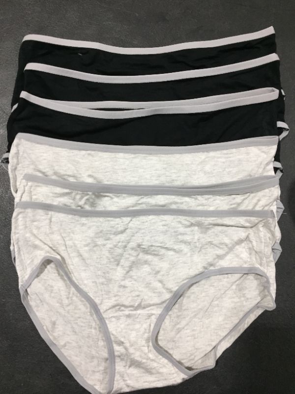 Photo 1 of womens soft cotton underwear 3 black & 3 grey pack of 6 size :XL 