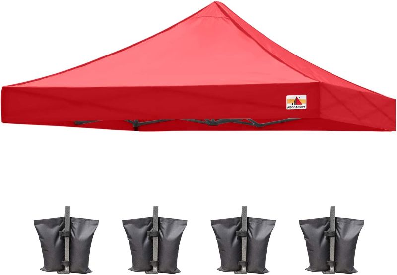 Photo 1 of ABCCANOPY Replacement Canopy Top for Pop Up Canopy Tent (8x8, Red)