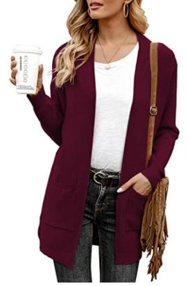 Photo 1 of ANIXAY Women Casual Loose Knit Sweaters Kimono Coat Lightweight Long Sleeve Warm Open Front Cardigan with Pockets size:S