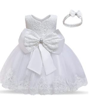 Photo 1 of NNJXD Girls' Tulle Flower Princess Wedding Dress for Toddler and Baby Girl size:80