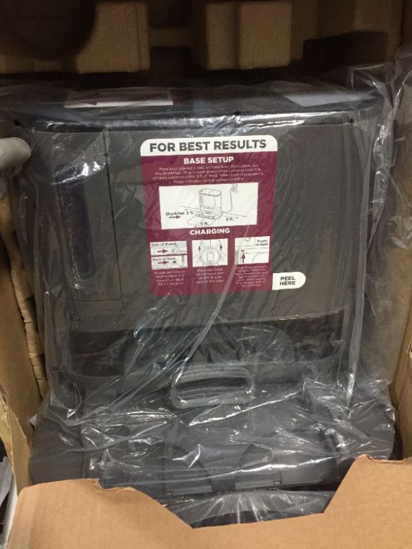 Photo 1 of Shark AV911S EZ Robot Vacuum with Self-Empty Base, Bagless, Row-by-Row Cleaning, Perfect for Pet Hair, Compatible with Alexa, Wi-Fi, Gray