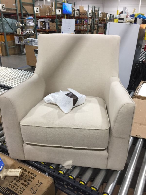 Photo 2 of Beige Lounger Chair, With Brown Legs, Low Sitting