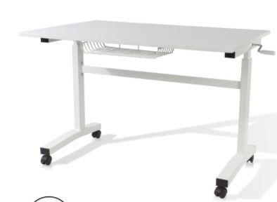 Photo 1 of Atlantic 28-41" Height Adjustable Desk - Sit or Stand, with Rolling Casters, White