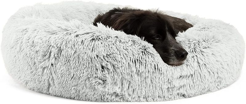 Photo 1 of Best Friends by Sheri The Original Calming Donut Cat and Dog Bed in Shag or Lux Fur, Machine Washable, High Bolster, SIZE LARGE
