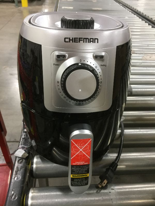 Photo 2 of CHEFMAN Small, Compact Air Fryer Healthy Cooking, 2 Qt, Nonstick, User Friendly and Adjustable Temperature Control w/ 60 Minute Timer & Auto Shutoff, Dishwasher Safe Basket, 
