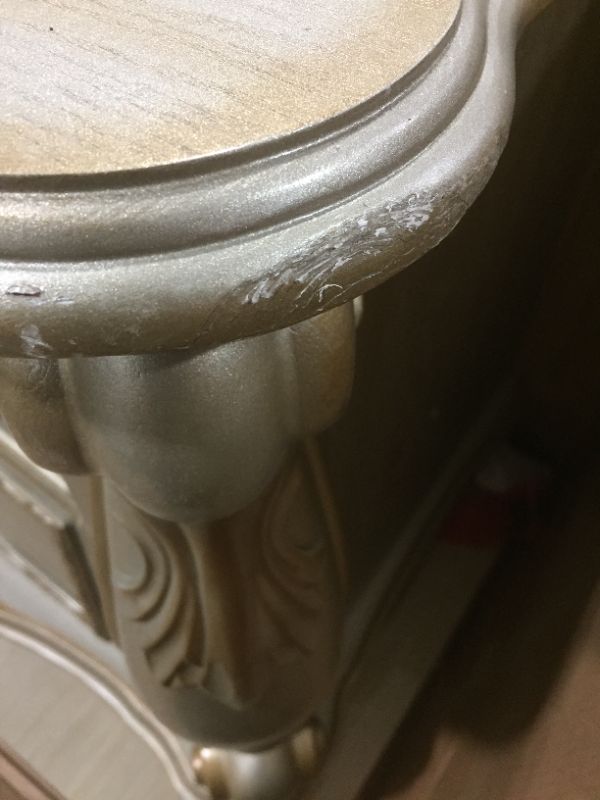 Photo 7 of acme Dresden Nightstand in Gold Patina Finish 23163/ONLY SELLING FOR PARTS!!!!
