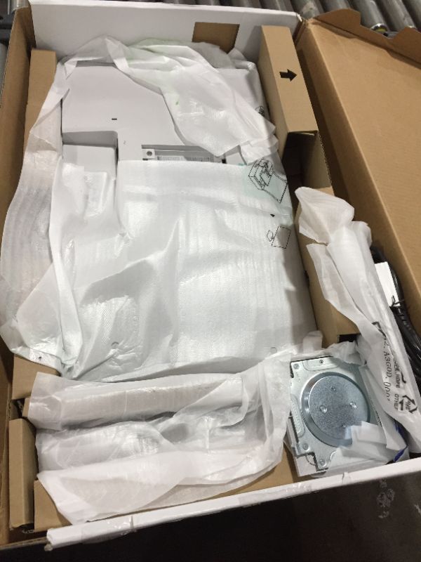 Photo 1 of DELL - 24" IPS LED FHD FREESYNC COMPATIBLE MONITOR (DISPLAYPORT, HDMI, USB) - SILVER, NON FUNCTIONAL, COVERED IN GREEN SOAP LIKE SUBSTANCE PARTS ONLY
