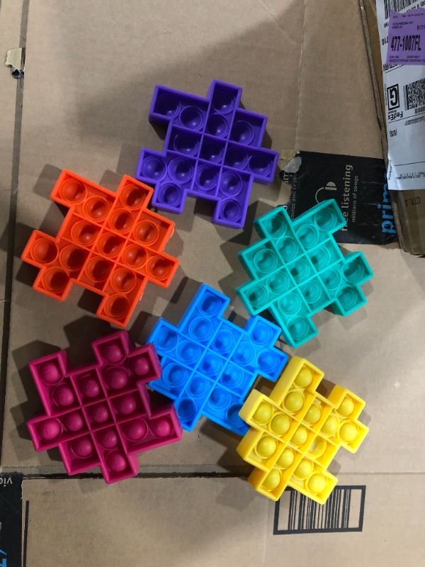 Photo 1 of 6 pack of  Pop Fidget , Anxiety Stress Relief Simple Hand Toys, Silicone for Kids Adults